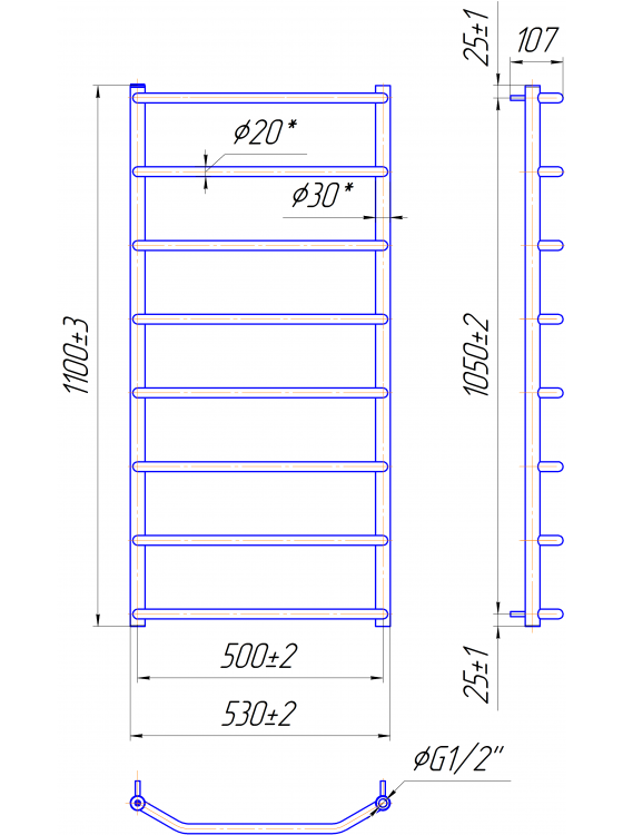 Трапеція HP 1100x530/500 preview